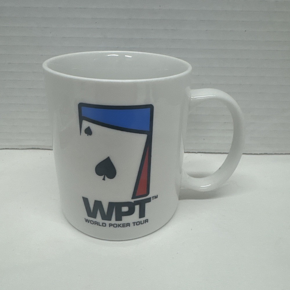World Poker Tour Coffee Mug Cup WPT White with spade card